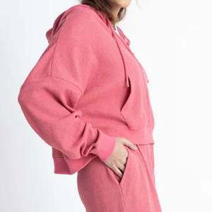 Conjunto de Sudadera con Cremallera y Pantalón Jogger para Mujer, Estampado 2026, 100% Algodón Transpirable, Cuello Alto, Grueso, Deportivo de Invierno, con Logotipo Personalizado - Product Image 6