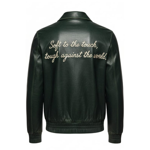 Wholesale Men Real Leather Canvas <b>Jacket</b> Custom Brand Slim Fit <b>Black</b> Biker Streetwear Front Logo Professional OEM Manufacturer - Product Image 5