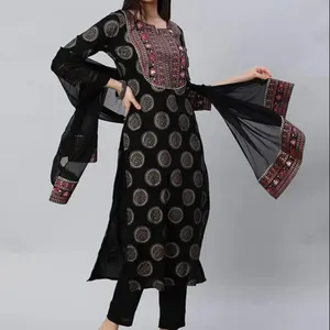 Vestido Salwar Kameez de três peças estilo indiano e paquistanês de qualidade de exportação