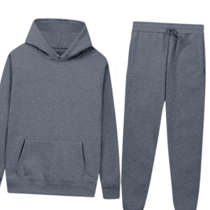 Conjunto Deportivo Informal de Invierno para Hombre y Mujer, Sudadera con Capucha Gris Oscuro y Pantalones Jogger, Venta al Por Mayor de Fábrica, Logotipo Personalizado OEM - Product Image 2