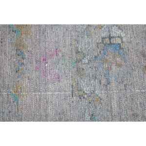 Alfombra vintage de 1.5x3 pies, alfombra gris con lunares de lana - Product Image 5