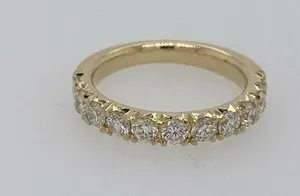 แหวนแต่งงานทรงกลมแบบวินเทจประดับโมอิสซาไนต์สำหรับผู้หญิง วงแหวนนิรันดร์ เงินแท้ 925 ชุบทอง สำหรับงานหมั้นและวันครบรอบ - Product Image 3