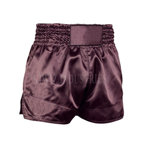 2024 nouveauté hommes Muay Thai Satin Shorts qualité supérieure vêtements doux pour la lutte et la lutte motif solide avec Logos - Product Image 2