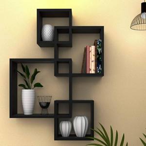 Hand Made Storage Holders & Racks Buy Carve Wall Art Mount Metallic Wall Mount Shelf Set - Product Image 2
