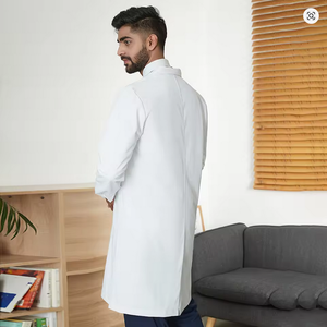 Bata de Laboratorio Personalizable con Logotipo, Antimicrobiana, Impermeable, de Tela Twill, Unisex, con Detección de Agujas, Largo Regular, para Uniformes de Hospital - Product Image 3