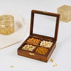 กล่องใส่เครื่องเทศไม้ KHATI HOUSE SpiceVault รุ่นพรีเมียม งานแฮนด์เมด 4 ช่อง พร้อมฝาแก้ว - Product Image 4