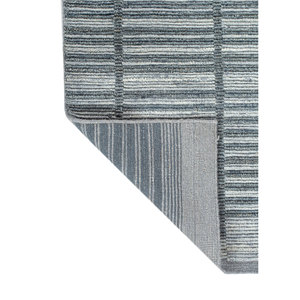 Alfombra de Lana Clásica a Rayas Azules Contour, Alfombra Rectangular Grande de 9x12 para Pasillo, Tejida a Mano HWL-181 para Sala de Estar - Product Image 5