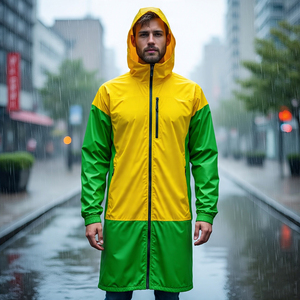 Abrigo largo cortavientos personalizado para hombre, chaqueta de lluvia de nailon Spandex 100%, ropa de calle para hombre, abrigo largo impermeable para senderismo para hombre - Product Image 4