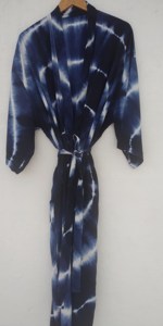 Robe Kaftan Orange Tie-Dye Faite Main Col V Manches Longues Longueur Complète en Coton Cache-Maillot de Plage pour Femmes Grandes Été Formel Vacances - Product Image 4