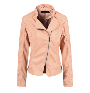 Chaqueta de motorista de cuero real OEM para mujer, abrigo de piel de oveja estilo motocicleta de invierno ajustado personalizado, venta directa de fábrica - Product Image 3