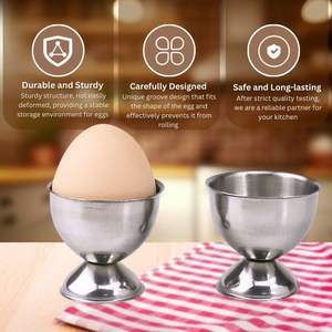 Coquetiers à la coque en acier inoxydable Plateau de table portable Outil de cuisine avec impression de logo personnalisé pour vente en vrac - Product Image 6