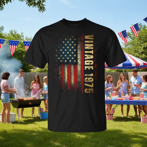 T-shirt vintage con bandiera americana del 1975 per uomo, idea regalo promozionale per il 50° compleanno (50 anni) - Product Image 3