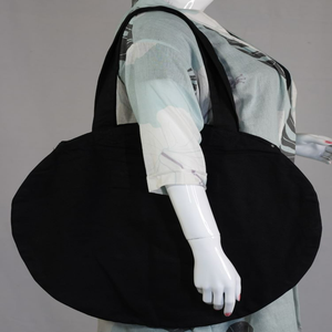 Sac fourre-tout en toile de coton biologique 100% réutilisable écologique de grande capacité pour femmes sacs à bandoulière d'épicerie de supermarché - Product Image 1