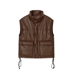 New Arrival Men Genuine Leather Gilet Winter Casual Leather Vest Warm Cotton Lined Manufacturer - Product Image 1