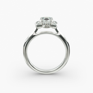 Anillo de Compromiso de Plata de Ley 925 con Baño de Oro Rosa y Diamantes, Estilo Real Antiguo, Joyería Elegante y Brillante para Novias - Product Image 1