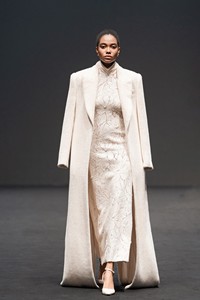 Manteau long pour femmes Nara Premium alpaga Long manteau Double boutonnage femme vêtements site Web Premium alpaga tissu étiquettes personnalisées - Product Image 2