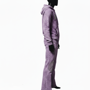 ชุดวอร์มผู้ชายแบบ 2 ชิ้น พิมพ์ลายกราฟิกประดับเพชรเทียม ปรับแต่งสีได้ กางเกงวอร์มขาบาน เสื้อฮู้ดซิป และชุดจ็อกเกอร์สำหรับผู้ชาย - Product Image 5