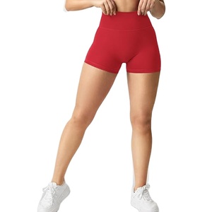 Shorts de yoga taille haute pour femme, effet ventre plat, froncé et liftant, en Spandex et Polyester extensibles et doux, pour l'entraînement et le fitness, Vêtements de sport 2026 - Product Image 1