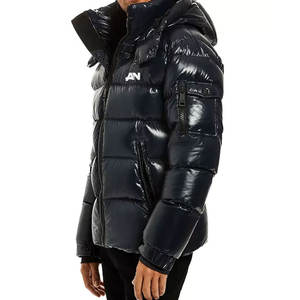 Venta al por mayor 2025 Shiny Bubble Hooded Puffer Jacket Custom Logo Shine Jacekts - Product Image 3