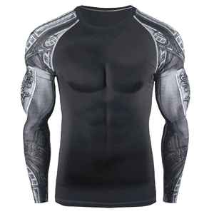 Protector de erupción de manga larga de color personalizado para hombres Poliéster MMA Entrenamiento Rashguard - Product Image 6