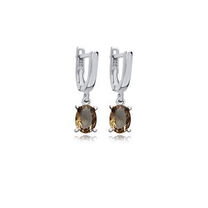 Pendientes colgantes de piedra sultanita de diseño ovalado de 6x8mm, joyería fina de Plata de Ley 925 hecha a mano turca al por mayor - Product Image 1