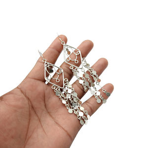 Pendiente elegante de Plata de Ley 925 sólida para fiesta, pendiente colgante único en su tipo, último diseño de tendencia, joyería de regalo hecha a mano - Product Image 4