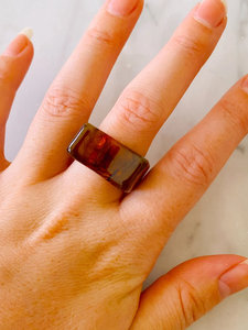 2025มาใหม่ขายส่งแหวนเรซินสำหรับผู้หญิงแหวนพลอยสีดำอาเกตเครื่องประดับแหวนหยกสำหรับเป็นของขวัญ - Product Image 3