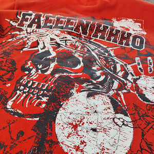 เสื้อสเวตเตอร์แบบสวมหัวแนวสตรีทเสื้อมีฮู้ดเข้ารูปเสื้อมีฮู้ดผ้าฝ้ายพิมพ์ลายแบบไม่มีกระเป๋า - Product Image 4