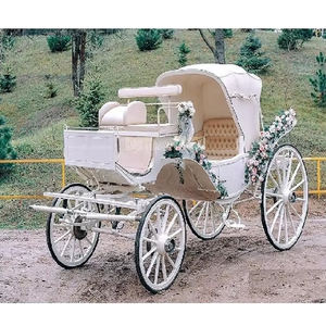 Calèche tirée par des chevaux de style victorien à vendre finition blanche fabricant de calèches dessinées par des chevaux victoriens royaux - Product Image 1