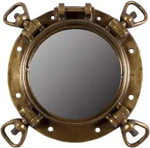 해상 열대 수입 현창 거울 WWII 미 해군 해상 벽 장식 골동품 황동.