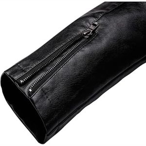 New 2025 Professional Quality Customized High Street Stand Collar Autumn <b>Winter</b> Men's Casual Zipper Leather Jacket - Product Image 5
