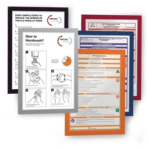 Durable Silver DIN A4 Magnetic Metal <b>Frame</b> with Self-Adhesive Backing Film 2pcs/Pack - Product Image 1