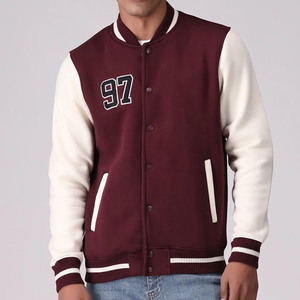 Chaqueta universitaria de lana de alta calidad para hombre, tipo de cierre, bolsillos con botones, chaqueta universitaria de bombardero de béisbol Letterman para hombre - Product Image 1