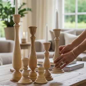 Custom Made Wooden <b>Candle</b> Holder Decorative <b>Candle</b> Stand for Tealight and <b>Pillar</b> <b>Candles</b> - Product Image 2