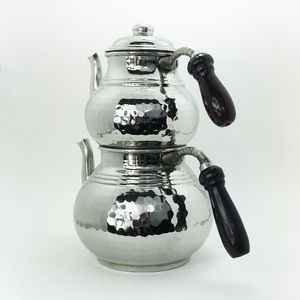 Handmade 850 ml + 1800 ml Copper Turkish Stovetop <b>Teapot</b> <b>Set</b> Hand Hammered Metal Vessels - Product Image 2