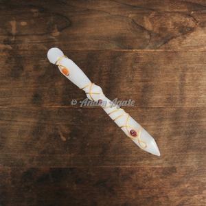 Pierre semi-précieuse artisanat de guérison 7 pierres de chakra ensemble de cabochons de sélénite pour la décoration méditation fengshui - Product Image 6