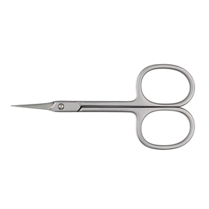 Ciseaux de manucure à lame incurvée super tranchante en acier à haute teneur en carbone, finition mate, à joint plat, impression de logo personnalisé, cisailles à cuticules pour ongles - Product Image 2