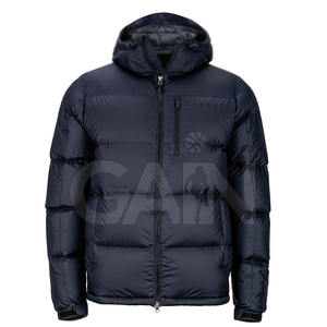 Mode hommes doudoune manteau d'hiver léger avec capuche fermeture éclair épais vêtements d'extérieur chauds en stock - Product Image 1