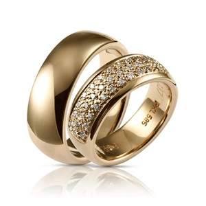 Venta al por mayor 22K oro amarillo redondo brillante corte diamante compromiso boda alianzas de moda para hombres y mujeres - Product Image 3