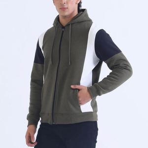 Sweat à capuche zippé pour homme, manches longues, vêtements décontractés d'hiver avec fermeture éclair, prix raisonnable, basiques en coton mélangé - Product Image 6