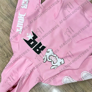 Nueva moda personalizada Chenille bordado pulóver Sudadera con capucha 100% algodón de gran tamaño invierno pulóver Sudadera con capucha poliéster/Material de algodón - Product Image 3