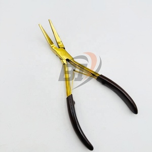 Alicates de Acero Inoxidable para Extensiones de Cabello con Micro-Lenços, Alicates Curvos y Planos, Alicates de Plasma Dorados para Peinado - Product Image 3