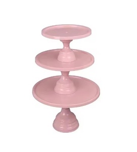 แท่นวางเค้กสแตนเลสอเนกประสงค์สีชมพู - Product Image 1