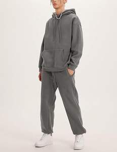 Heavyweight Men Pullover Hoodie Grueso Algodón Fleece Moda Streetwear Loose Fit Style - Product Image 3