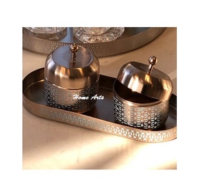Serveur de fruits secs en aluminium de la plus haute qualité Serveur d'écrous de taille et de forme personnalisées avec plateau et poignée en bois - Product Image 3