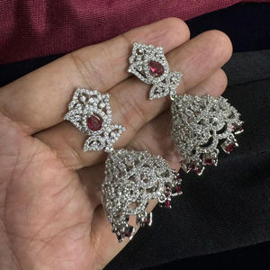 Pendientes Colgantes de Plata con Diamantes Americanos Estilo Étnico para Compromiso, Pendientes de Moda para Mujeres y Niñas - Product Image 1