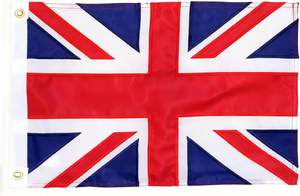 Drapeau britannique 12x18 pouces, brodé, résistant, petit drapeau de bateau du Royaume-Uni, durable, imperméable, en polyester, Union Jack, avec support en aluminium - Product Image 6