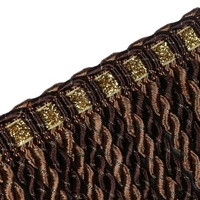 Frange métallique personnalisée en fil d'or OEM, garnitures torsadées or et argent de haute qualité, lavables et durables pour vêtements