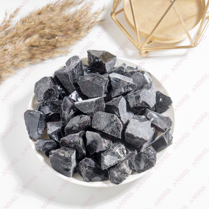 Piedras rugosas de obsidiana negra, piedra cortada, cristales, piedras de grava para curación - Product Image 4