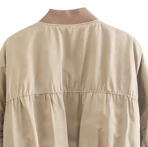 Blouson aviateur universitaire en satin d'hiver tendance pour femmes avec broderie personnalisée grande taille veste polaire XS élégante remplie de coupe-vent - Product Image 5